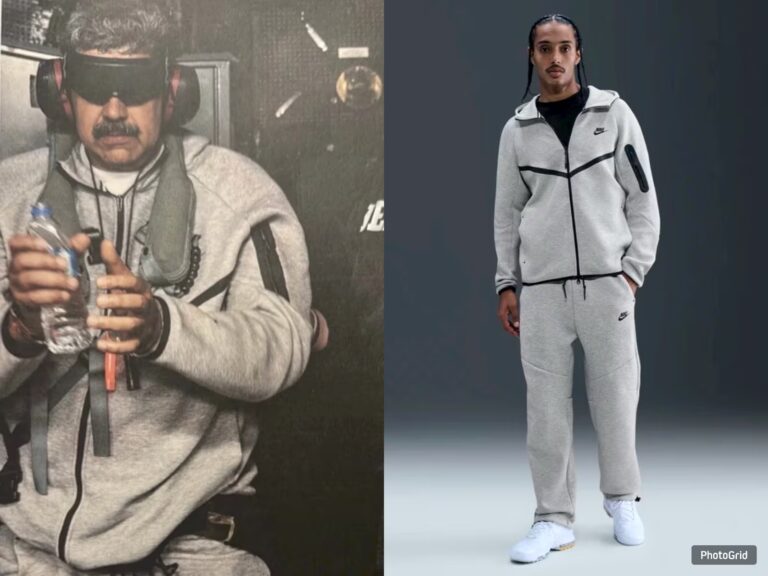 Maduro veste conjunto Nike Tech Fleece avaliado em R$ 1.500 em imagens divulgadas pelos EUA